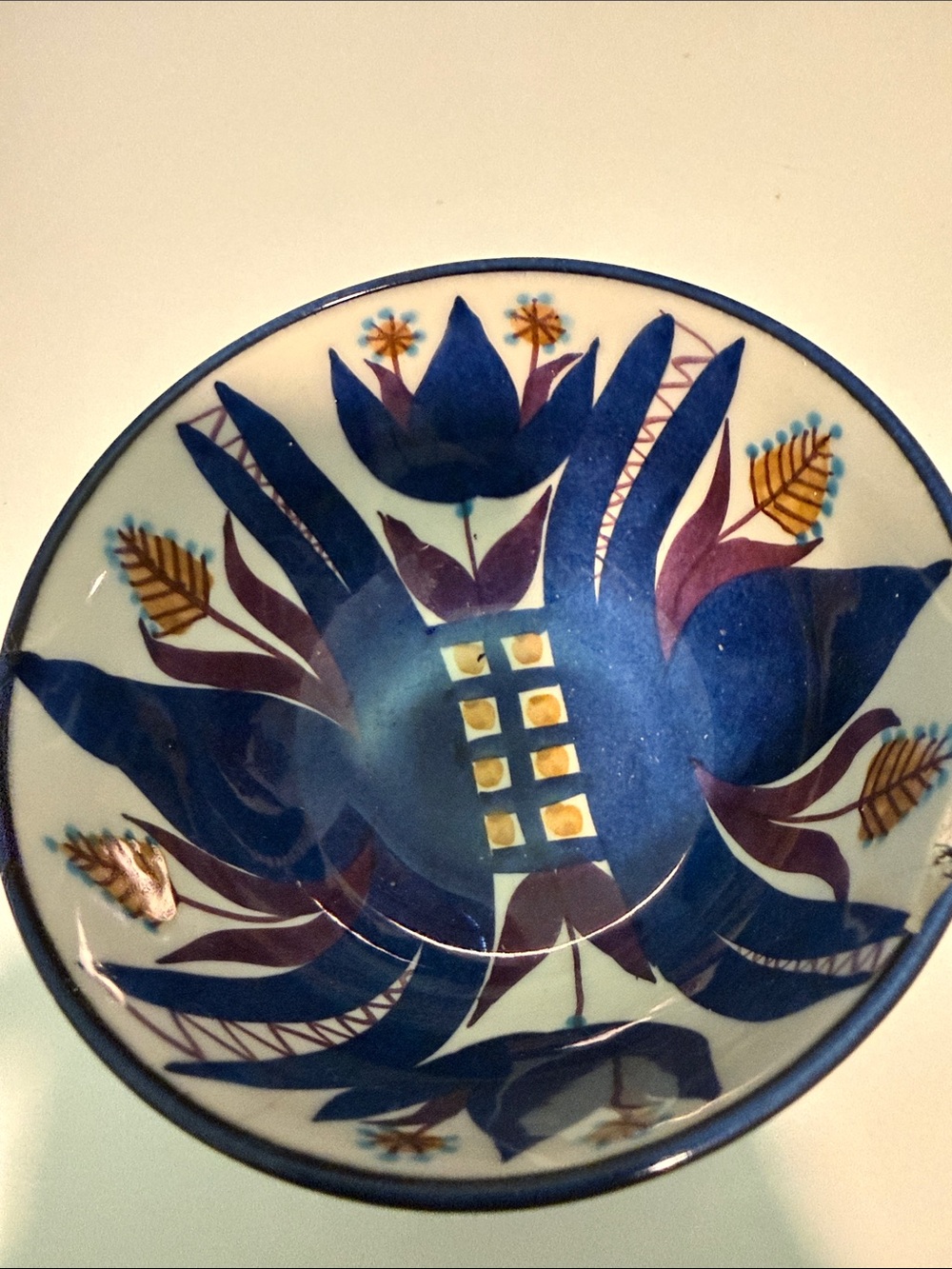 Royal Copenhagen Blue & Gold Floral Decorative Bowl
